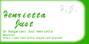 henrietta just business card